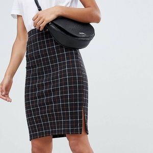 Vero moda check midi skirt